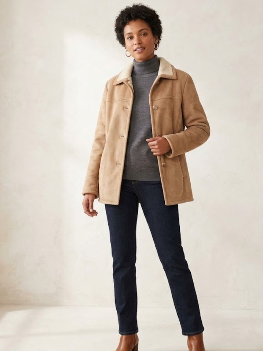 Gallery‎ Camel Teddy Jacket for Women XL